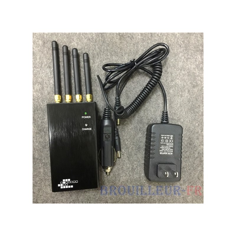 Brouilleur de Signal Portable Sélectionnable 2G/3G/4G/GPS/WIFI/Lojack Haute  Puissance avce 8 antennes 