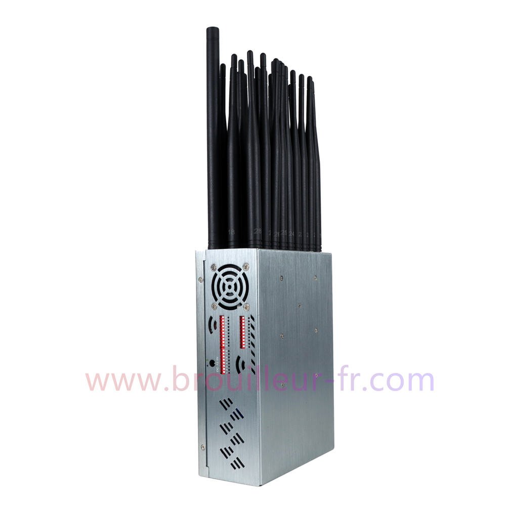 Brouilleur de Téléphone Portable 2G 3G 4G 5G WIFI Bluetooth GPS FM Radio RC  UHF VHF/LOJACK 
