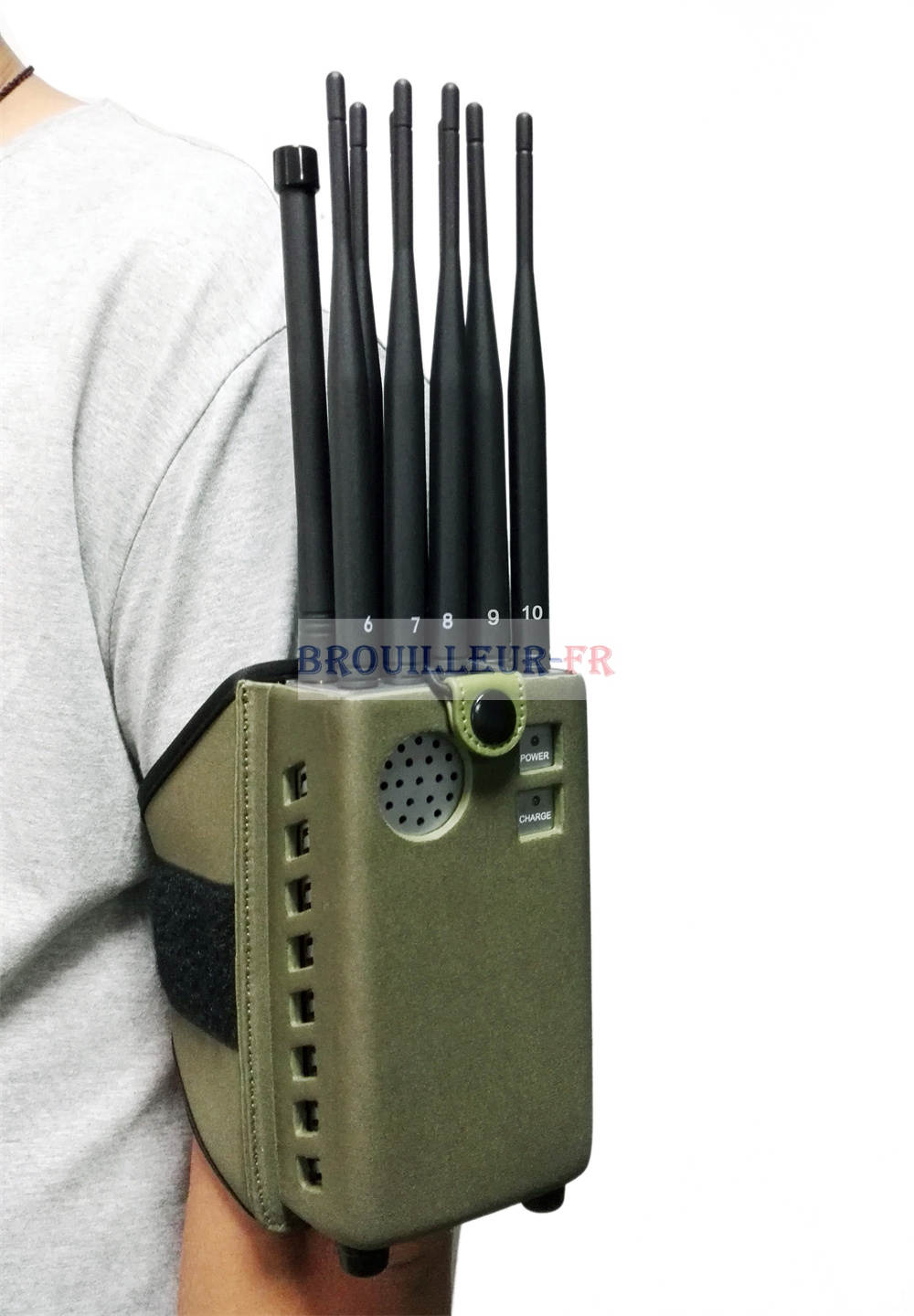 10 Antennes Brouilleur Portable 5G Bluetooth Wi-Fi LOJACK GPS, Rayon jusqu’à 15m, 10W